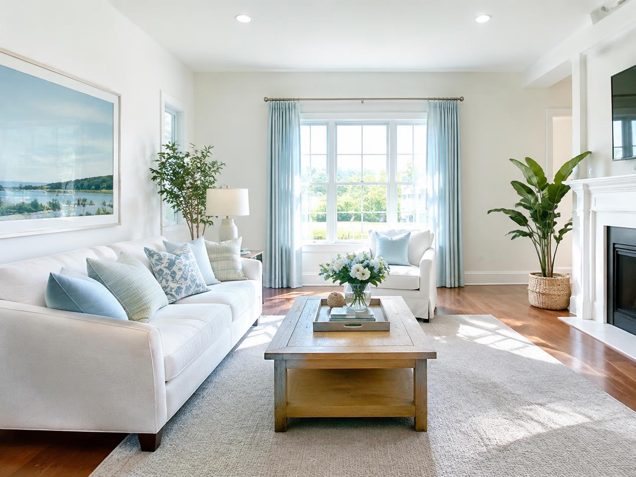 Bright, freshly cleaned living room